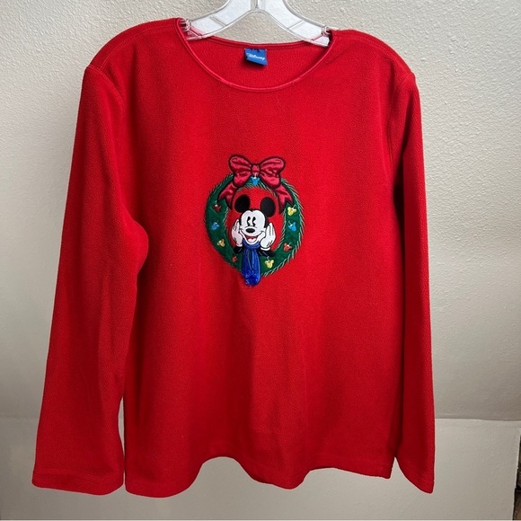 DISNEY MICKEY MOUSE FLEECE CHRISTMAS SHIRT - Picture 1 of 4